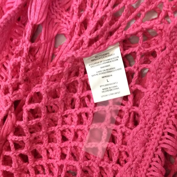Takara Women Swimsuit Cover Up Top Pink Size Large BOHO Open Weave NWT - Picture 6 of 8